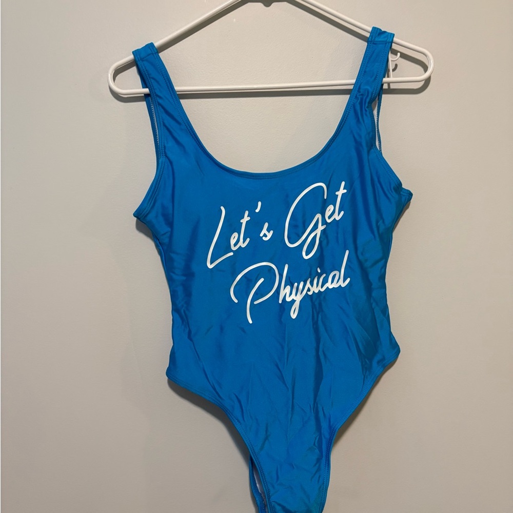 Blue 'Let's Get Physical' Swimsuit